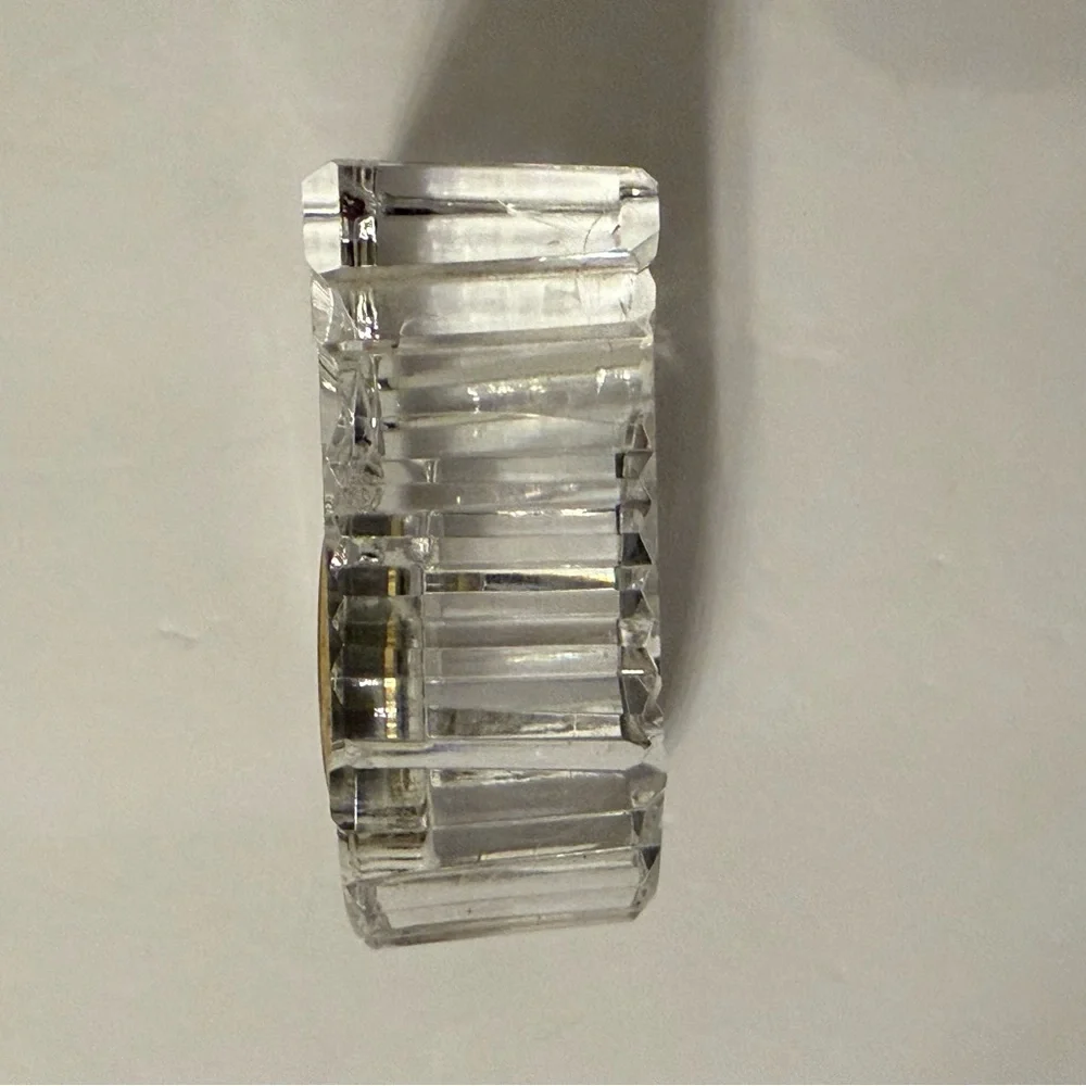 WATERFORD CRYSTAL IRELAND CLOCK MANTLE DESK SIGNED HOME DECOR ** needs battery